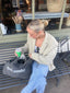 Washed Black Sunday Shopper Tote Bag