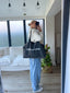 Washed Black Sunday Shopper Tote Bag